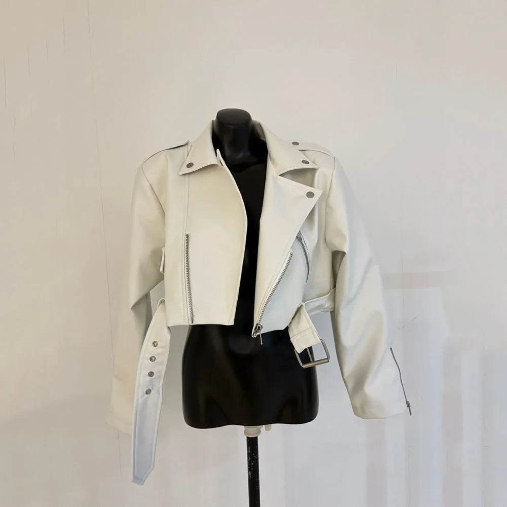 Women's Cropped Leather Jacket – Elegant, Stylish & Modern Fit - MODISH X