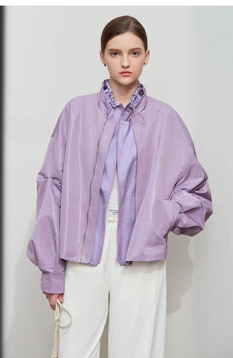 Women’s Amii Minimalist Glossy Jacket – Chic Spring Style - MODISH X
