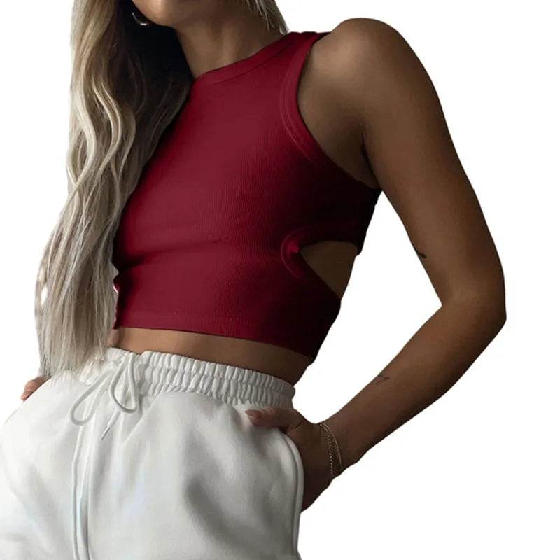 Women’s Summer Solid Color Sleeveless T-Shirt – Chic & Casual Style - MODISH X