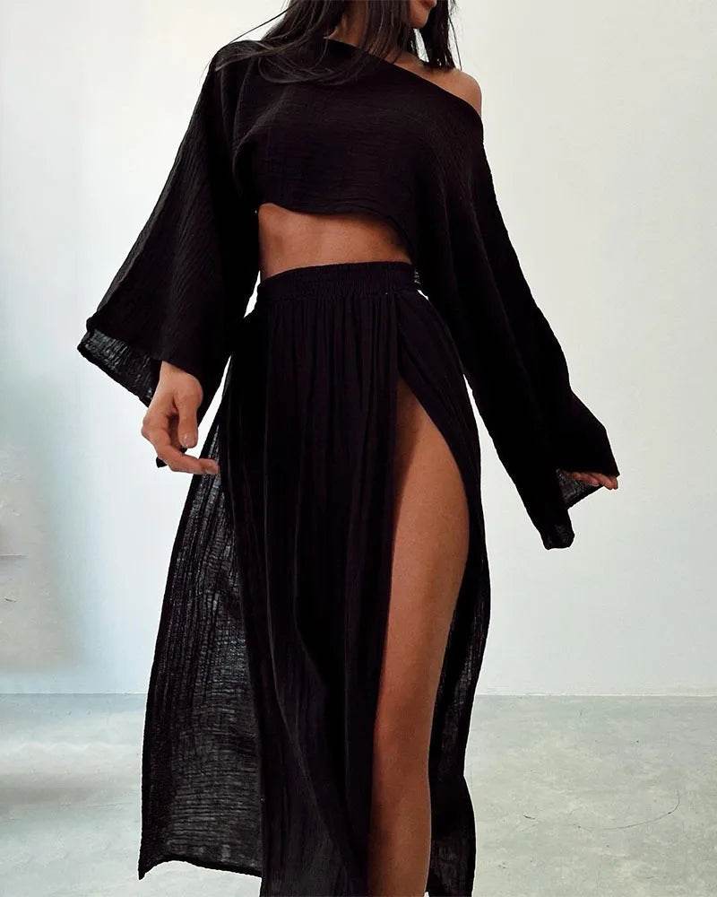 Women’s Summer Cotton Linen 2-Piece Skirt Set – Chic & Comfortable - MODISH X