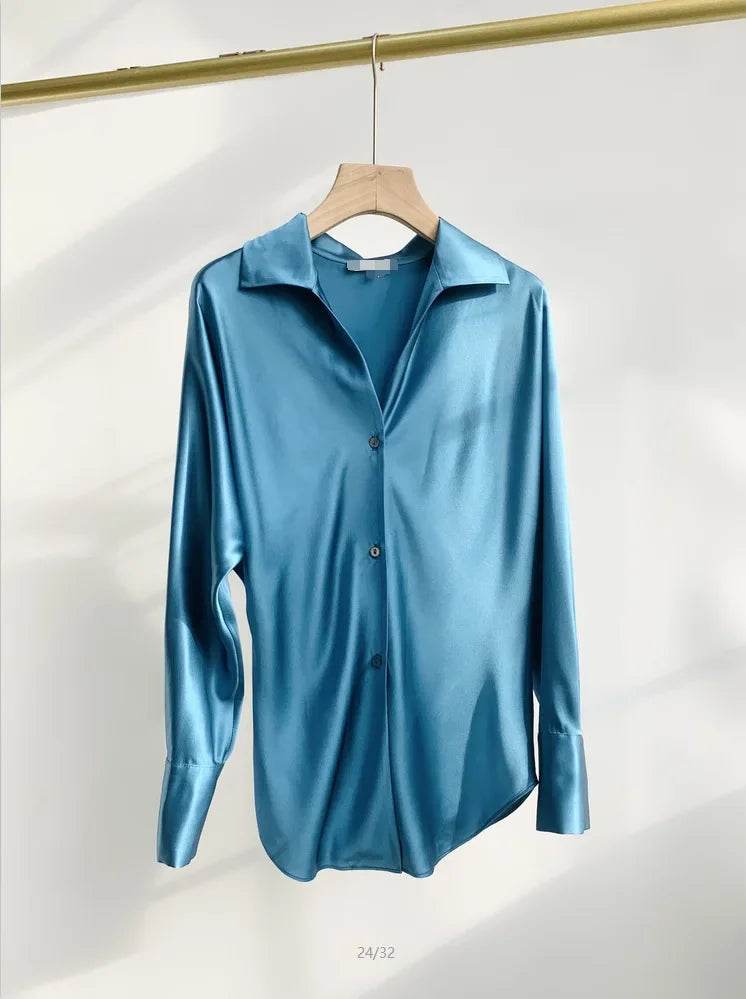 Women’s Nanfu True Silk V-Neck Shirt – Slimming Summer Fit - MODISH X
