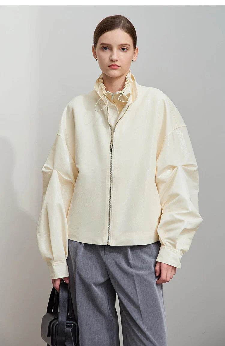 Women’s Amii Minimalist Glossy Jacket – Chic Spring Style - MODISH X