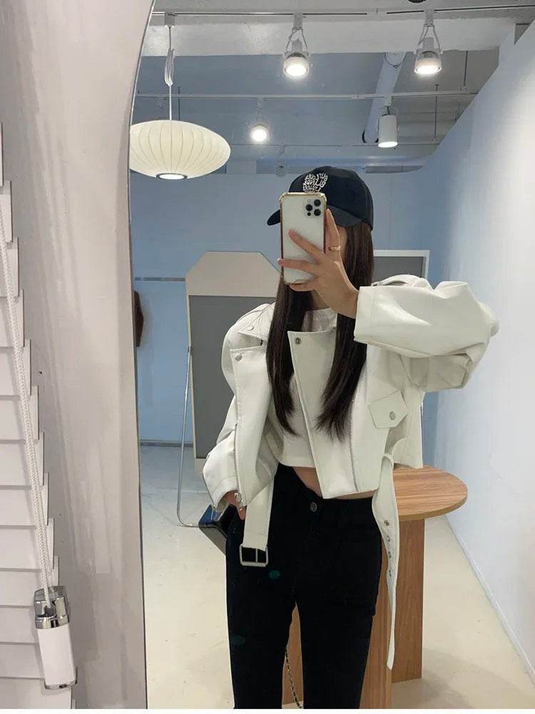 Women's Cropped Leather Jacket – Elegant, Stylish & Modern Fit - MODISH X