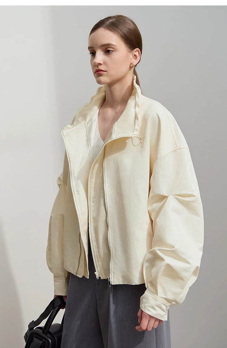Women’s Amii Minimalist Glossy Jacket – Chic Spring Style - MODISH X