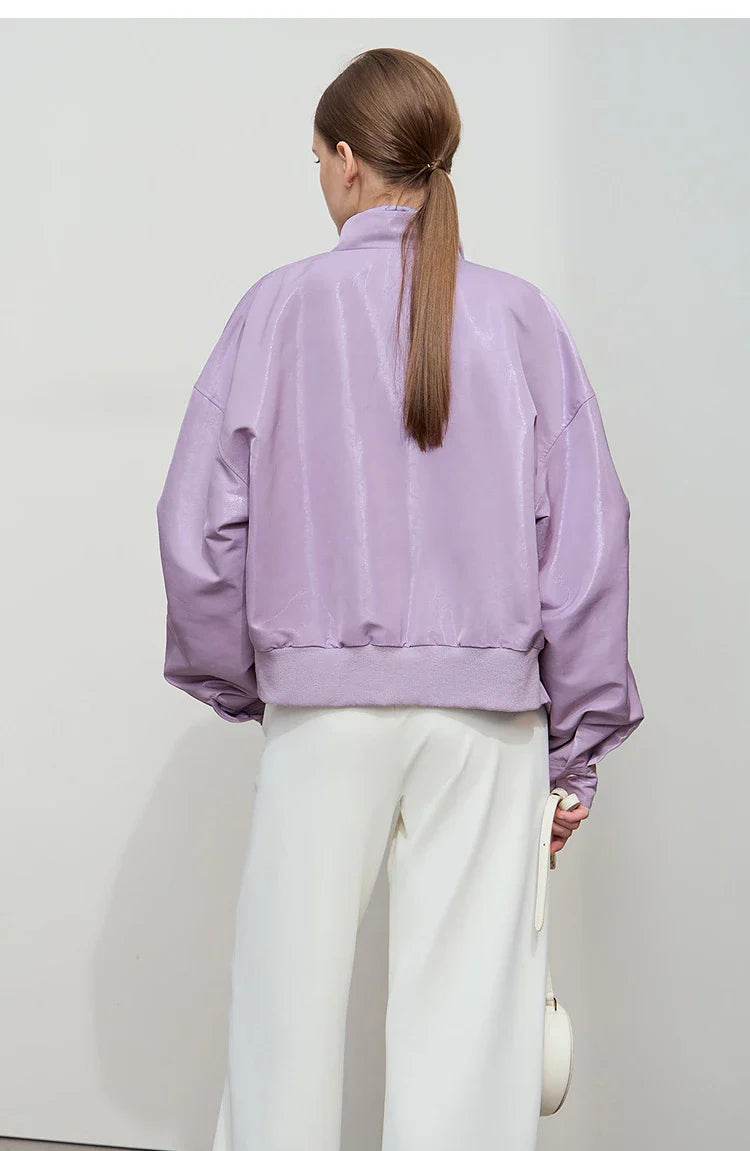 Women’s Amii Minimalist Glossy Jacket – Chic Spring Style - MODISH X