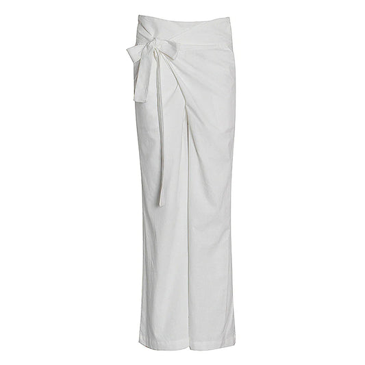 Women’s High-Waist Bowknot Trousers – Stylish UK Fit for Autumn