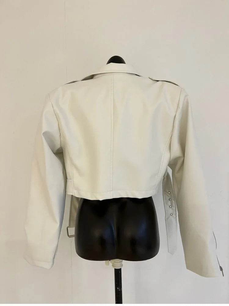 Women's Cropped Leather Jacket – Elegant, Stylish & Modern Fit - MODISH X