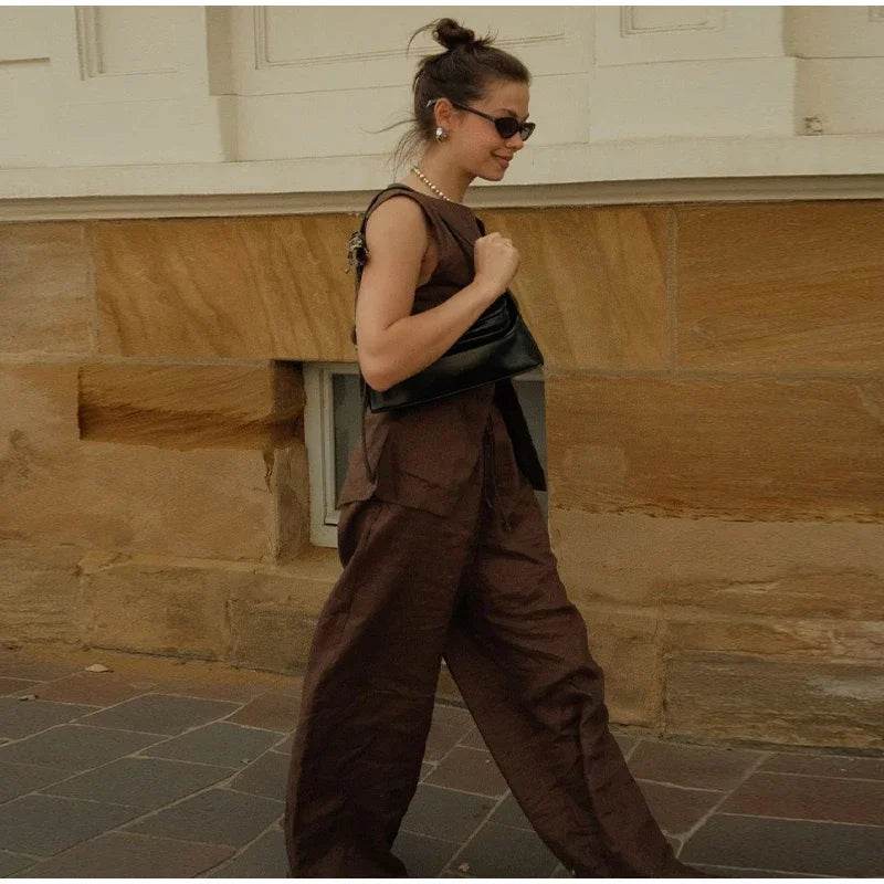 Women’s Elegant Asymmetric Vest & Pants Set – Stylish Summer Look - MODISH X