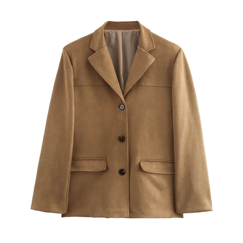 Women’s Vintage Loose Fit Blazer Coat – Classic, Chic & Comfy