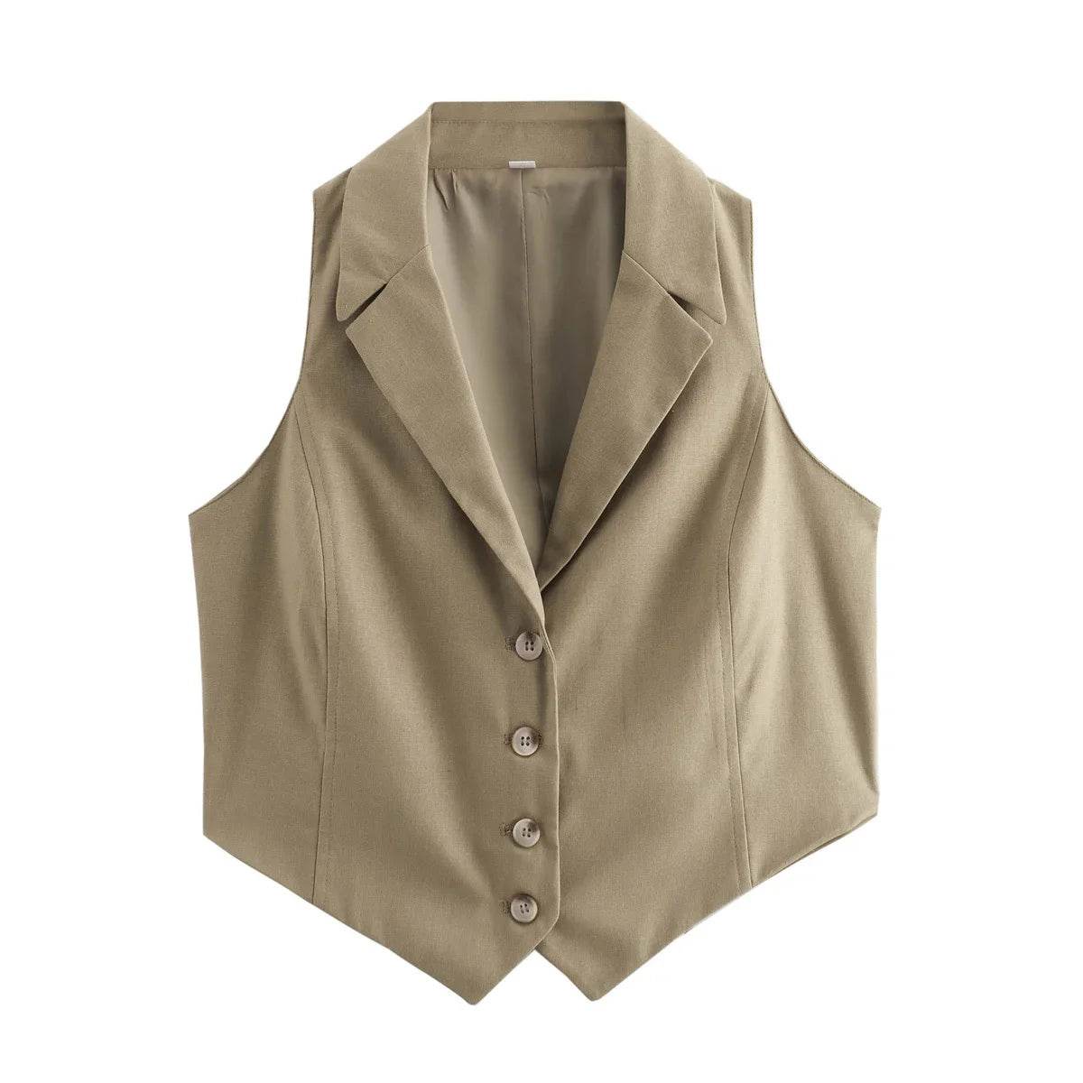 Women’s Summer Turndown Collar Lace-Up Vest – Chic & Comfy Fit - MODISH X