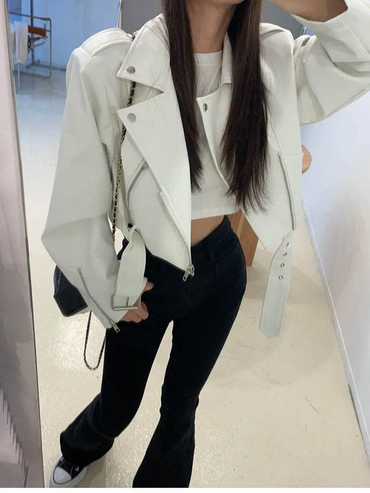 Women's Cropped Leather Jacket – Elegant, Stylish & Modern Fit - MODISH X