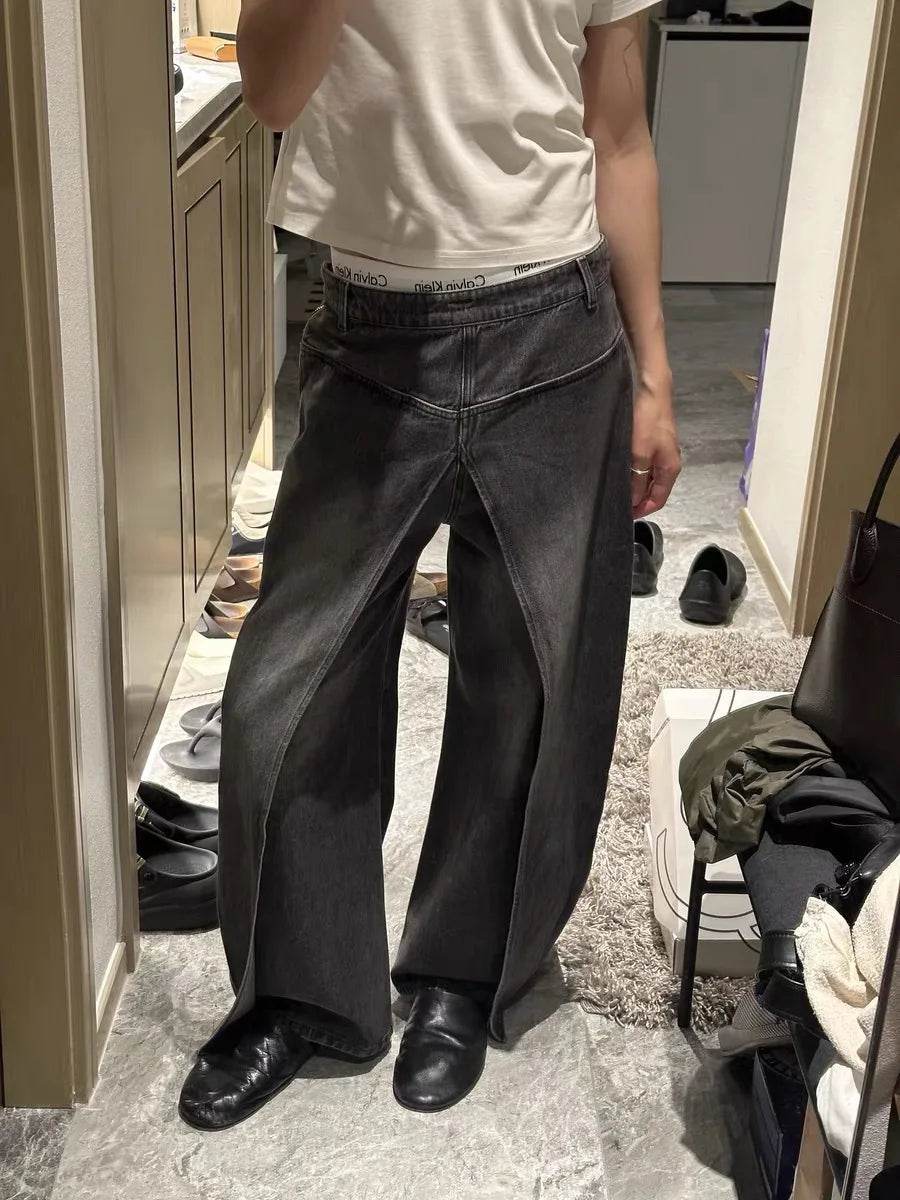Women’s TWOTWINSTYLE Spliced Zipper Jeans – Stylish & Unique - MODISH X