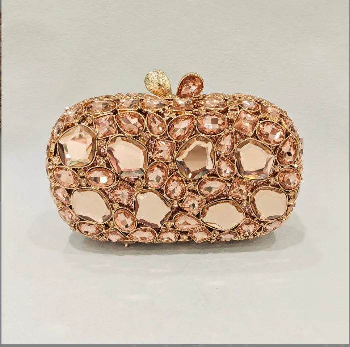Women's Gold Clutch Bag – Elegant Crystal Evening Accessory - MODISH X