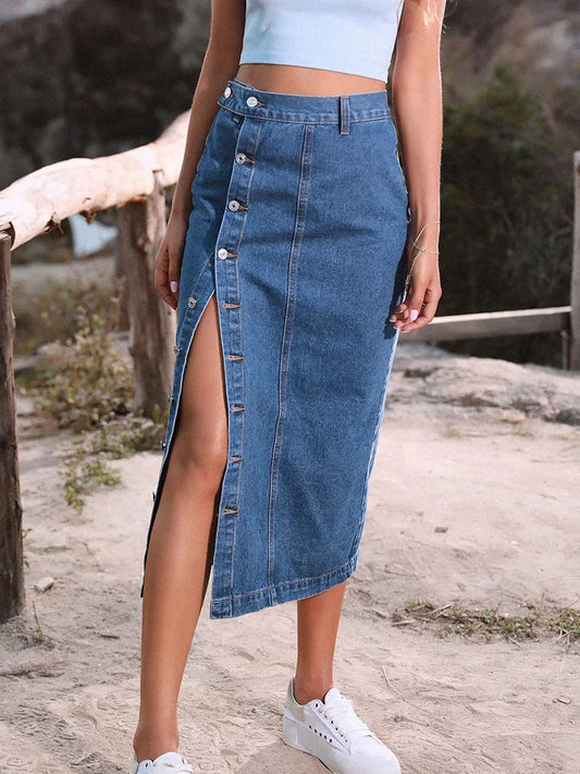 Women's Denim High-Waist Skirt – Stylish & Chic for Every Occasion