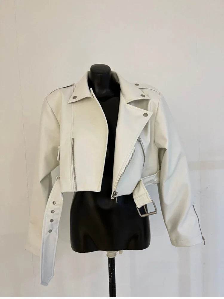 Women's Cropped Leather Jacket – Elegant, Stylish & Modern Fit - MODISH X