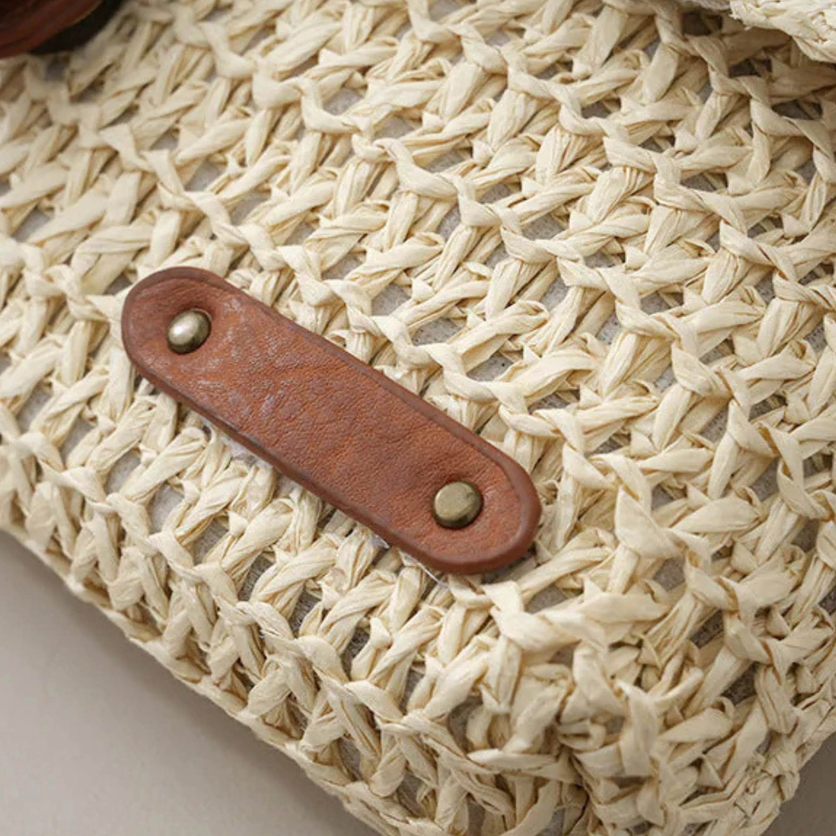 Travel Bag with Strap – Women's Summer Straw Crossbody Handbag - MODISH X