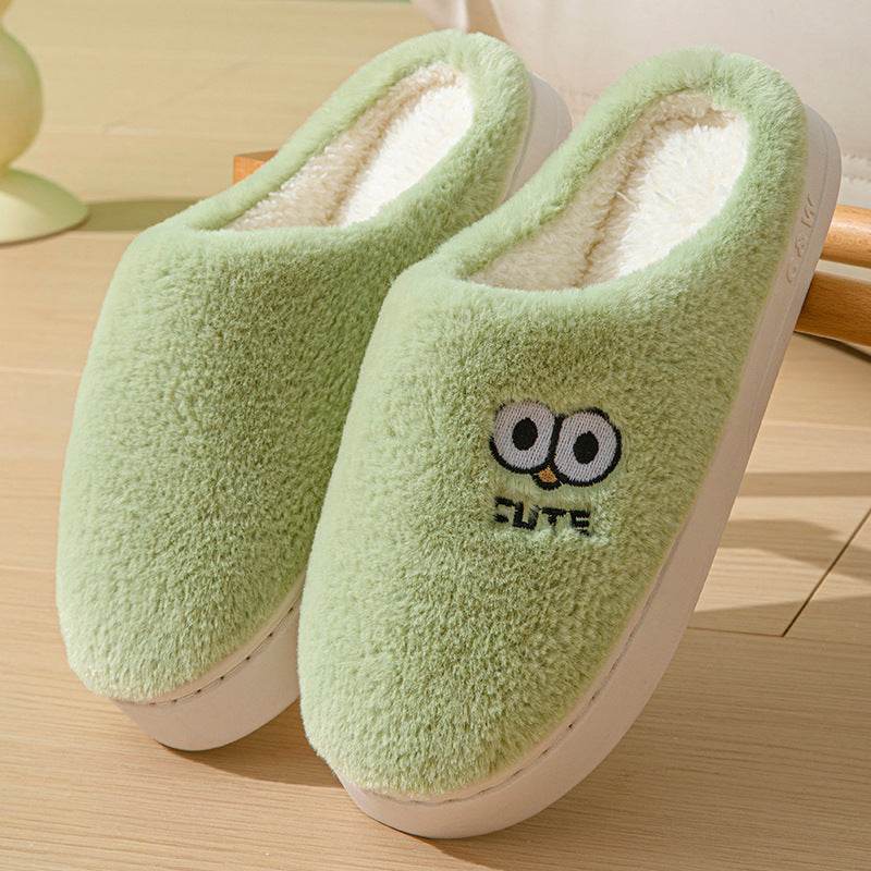 Women’s Cartoon Big-Eye Slippers – Warm & Non-Slip House Shoes for Couples - MODISH X