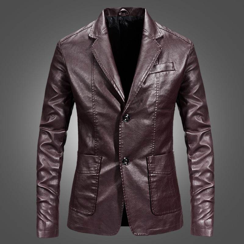 Men’s Slim Fit Suit Jacket – Stylish Spring Leather Coat - MODISH X