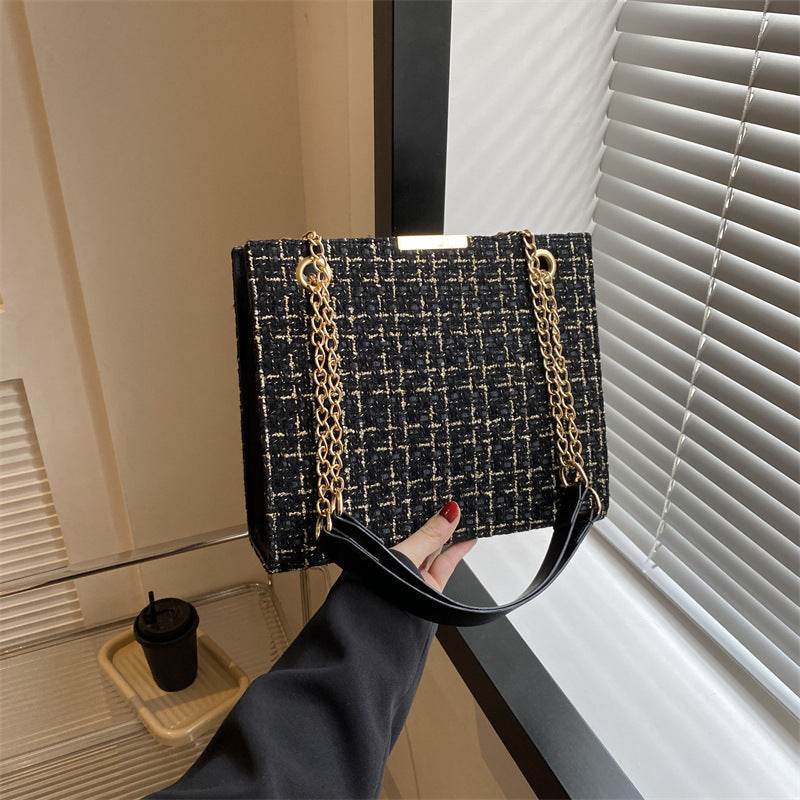 Women's Large Messenger Bag – Canvas Crossbody with Chain Strap - MODISH X