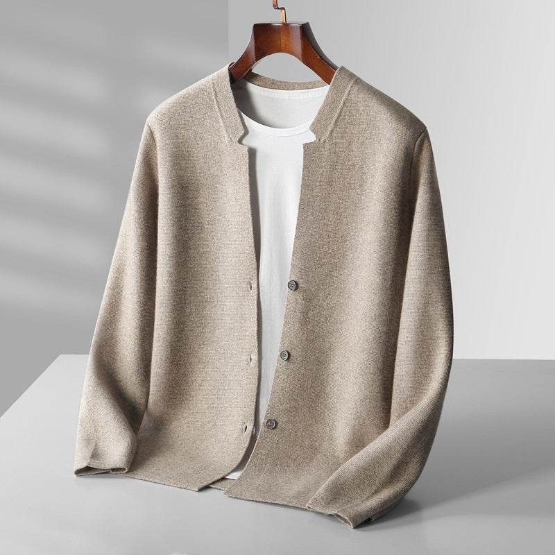Men’s Wool Cardigan Sweater Black – Stylish Mid-Length Knit for Comfort - MODISH X