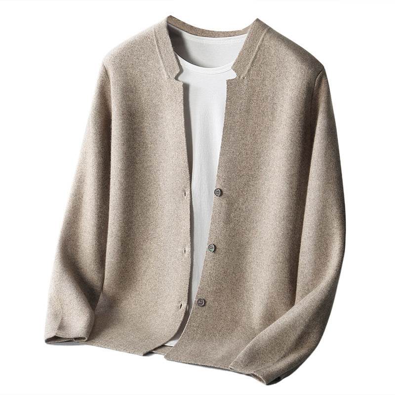 Men’s Wool Cardigan Sweater Black – Stylish Mid-Length Knit for Comfort - MODISH X