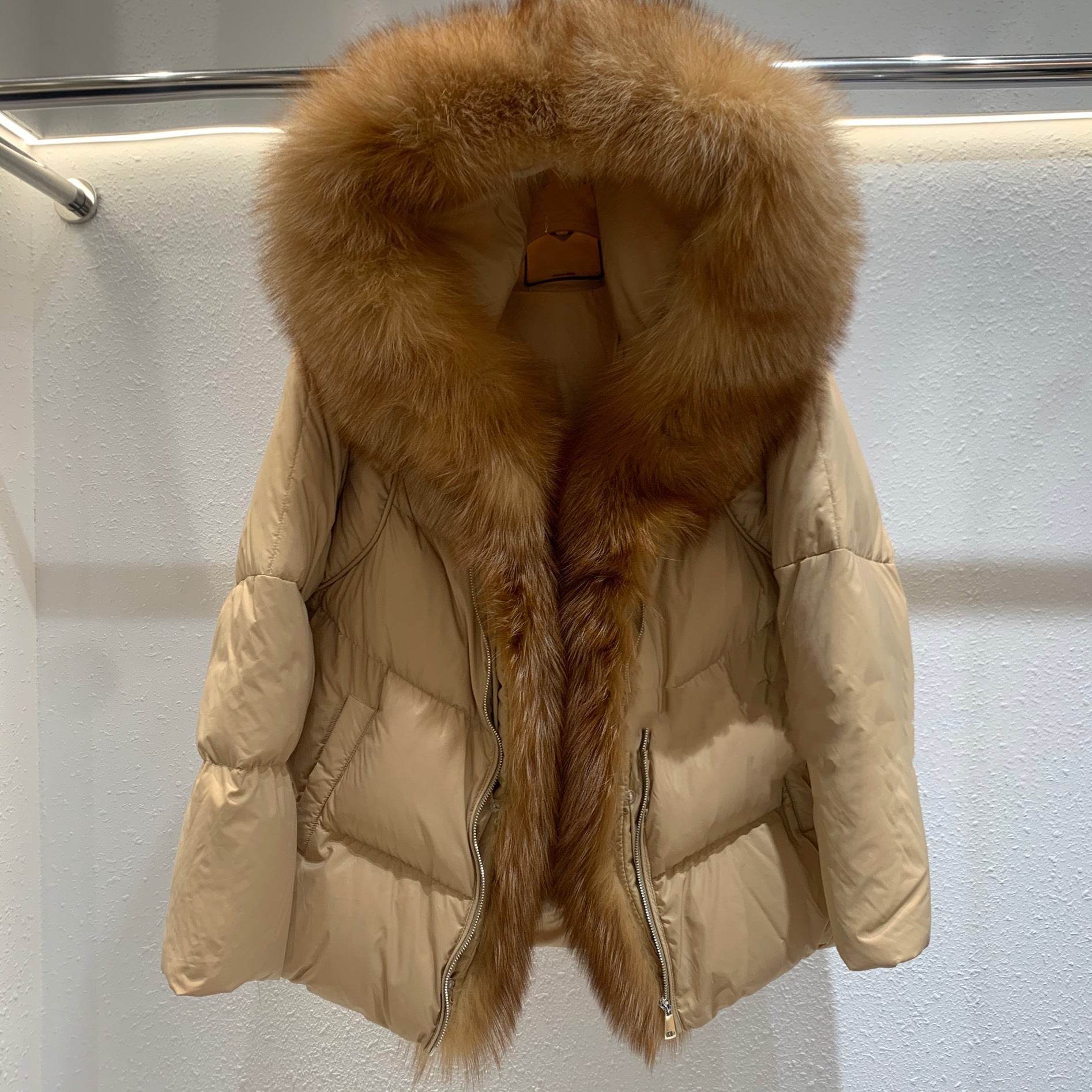 Women's Duck Down Jacket with Fox Fur Collar – Stylish & Warm Winter Coat - MODISH X