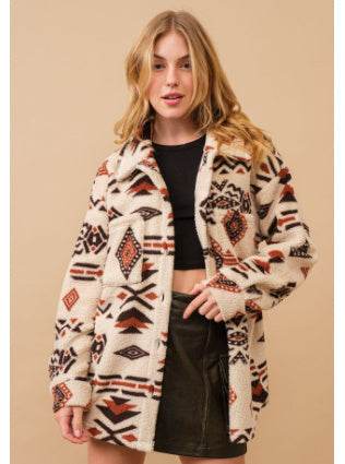 Women's Retro Plush Lapel Long-sleeved Jacket - MODISH X