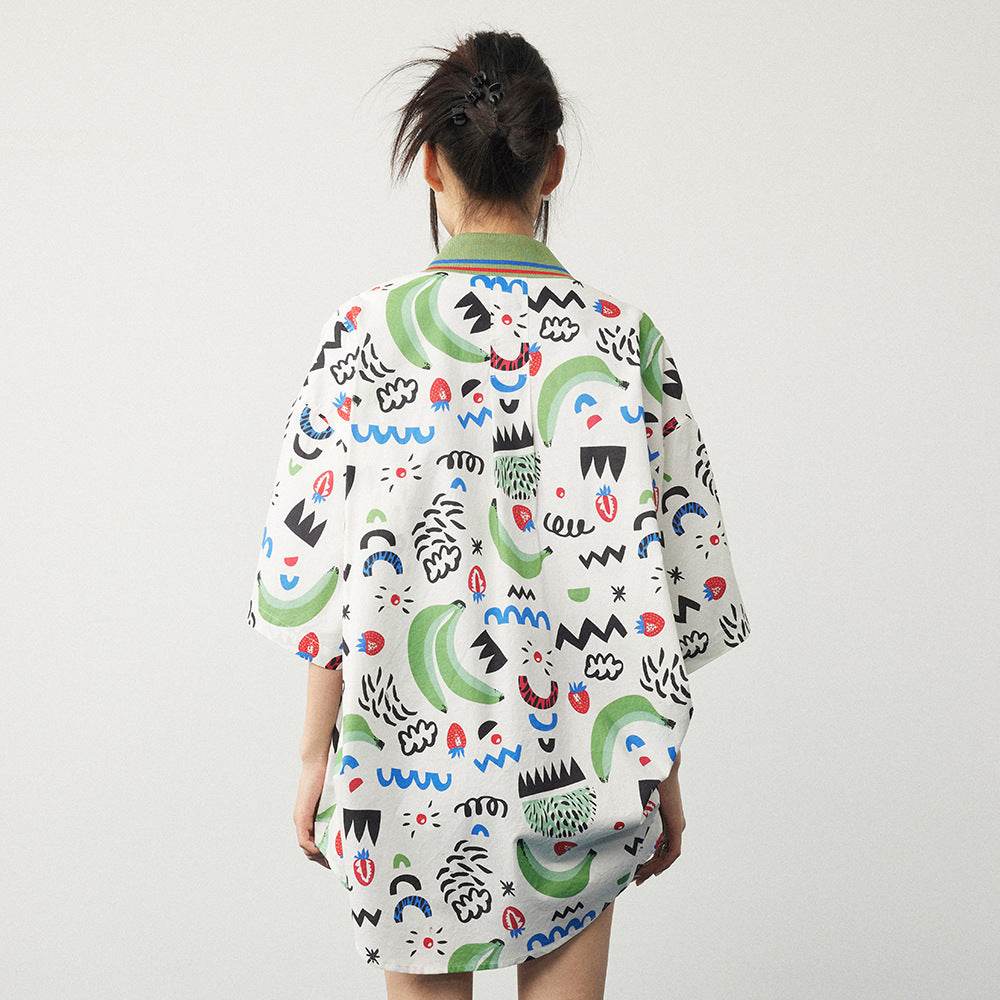 Unisex Abstract Summer Printed Shirts – Stylish Cotton Comfort - MODISH X