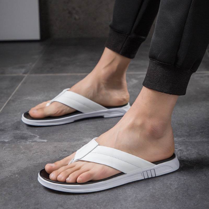 Men's Summer Flip-flops Leather Flip-flops Beach Slippers - MODISH X