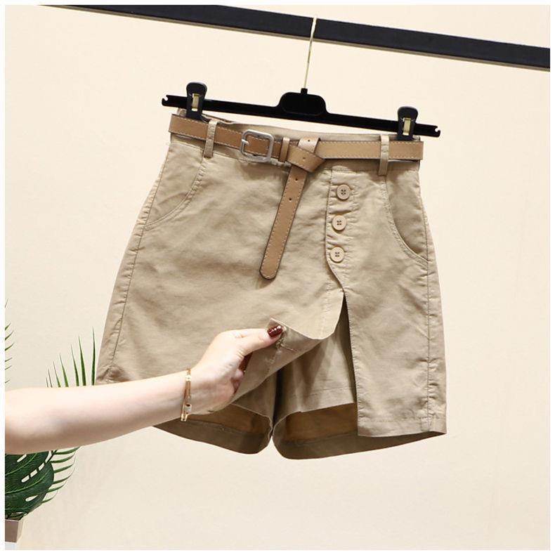 Women's Summer Cotton Shorts – Belted Wide-Leg Style & Comfort - MODISH X