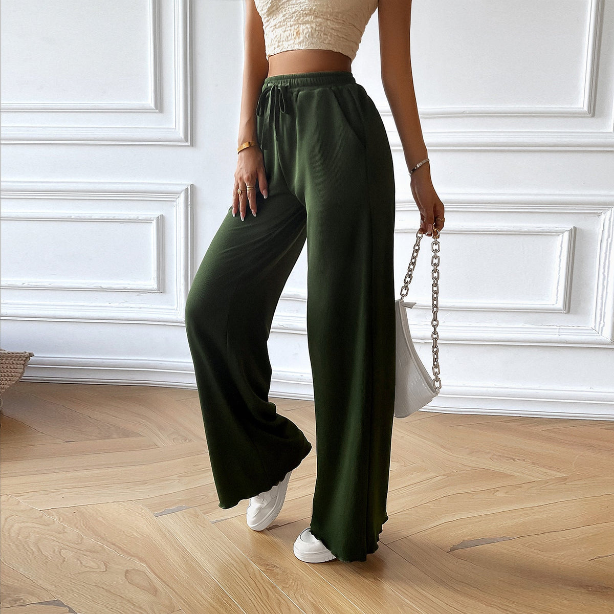 Women’s Fashion Loose Casual Wide-Leg Trousers – Trendy & Comfortable