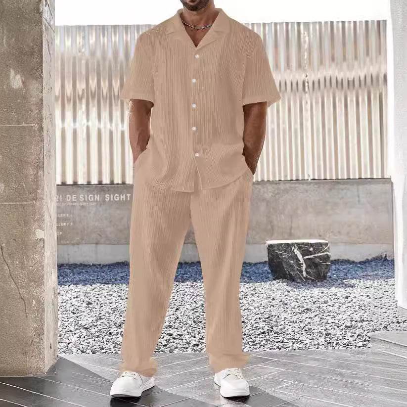 White Casual Dress Suit – Stylish 2 Piece Shirt & Trousers Set - MODISH X