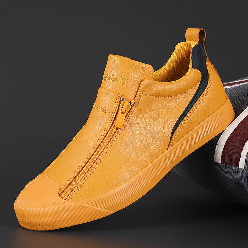 Men’s Double Zipper Casual Board Shoes – Breathable Canvas, Non-Slip Sole - MODISH X