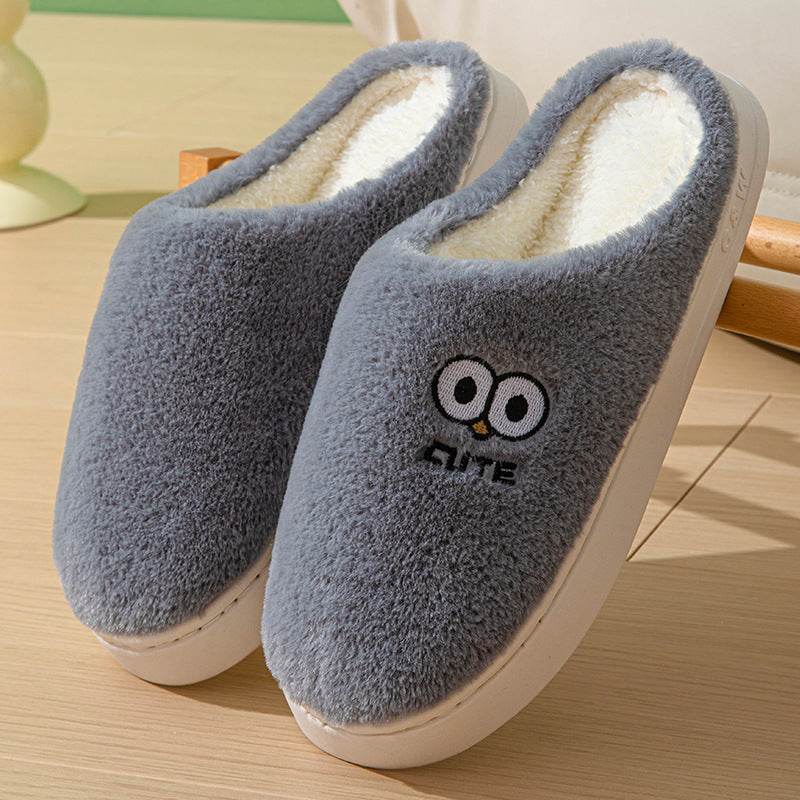 Women’s Cartoon Big-Eye Slippers – Warm & Non-Slip House Shoes for Couples - MODISH X
