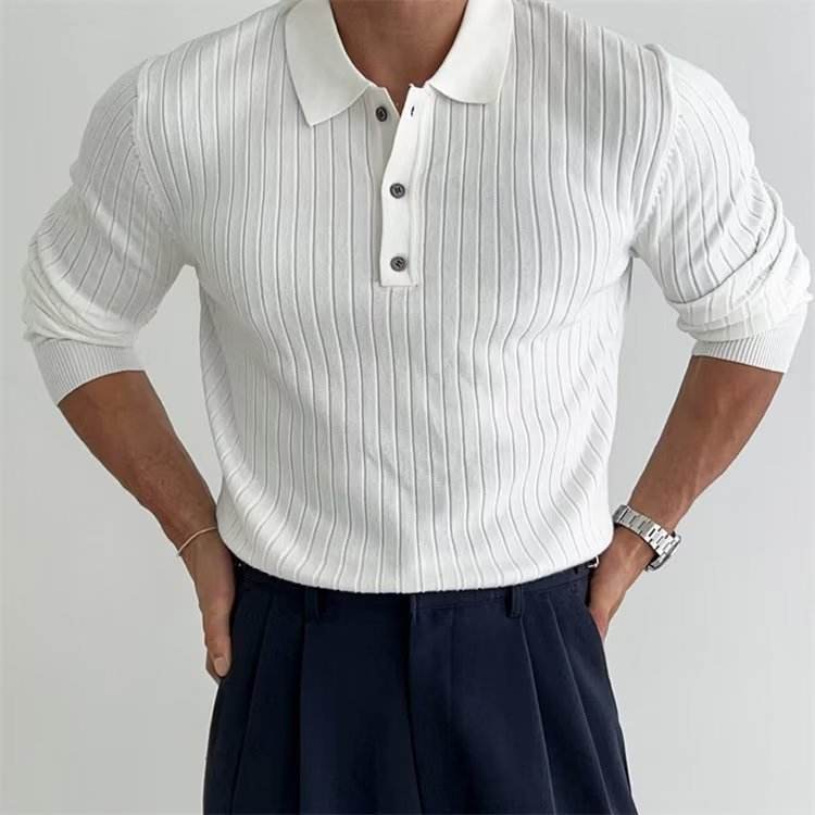 Men's Polo Shirt Shirts – Slim Fit Long Sleeve Casual Shirt - MODISH X