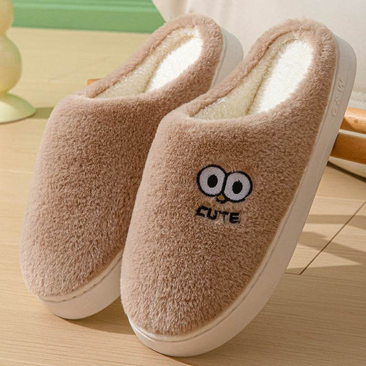 Women’s Cartoon Big-Eye Slippers – Warm & Non-Slip House Shoes for Couples - MODISH X