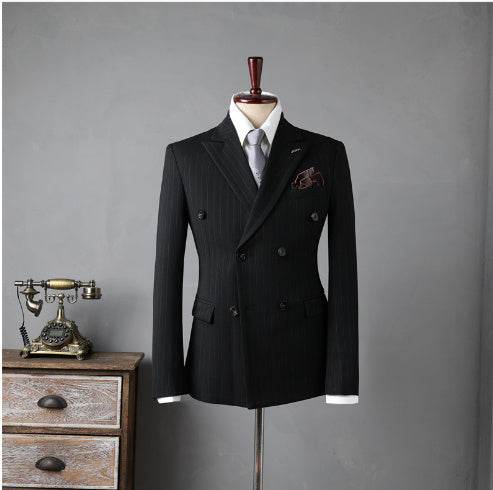 Men’s Double-Breasted Black Suit – Trendsetting & Slim Fit Wedding Suit - MODISH X