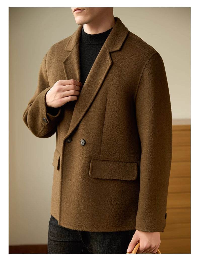 Premium Men’s Woolen Coat – Reversible Black Business Casual Jacket - MODISH X
