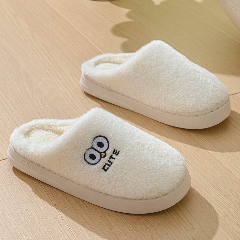 Women’s Cartoon Big-Eye Slippers – Warm & Non-Slip House Shoes for Couples - MODISH X