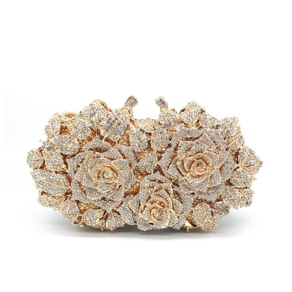 Rose Diamond Clutch Bag – Elegant Evening Clutch for Women - MODISH X