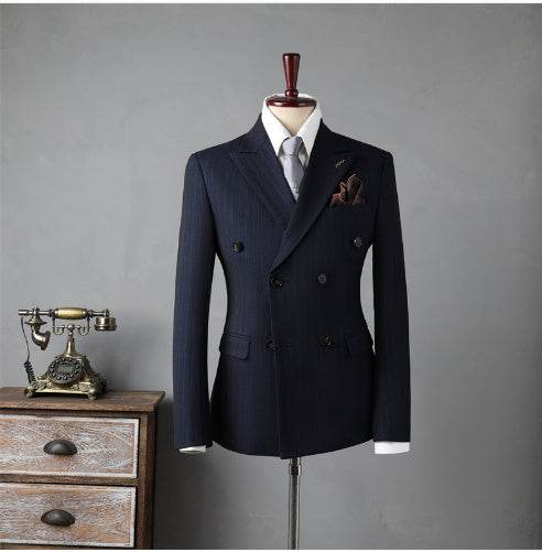 Men’s Double-Breasted Black Suit – Trendsetting & Slim Fit Wedding Suit - MODISH X