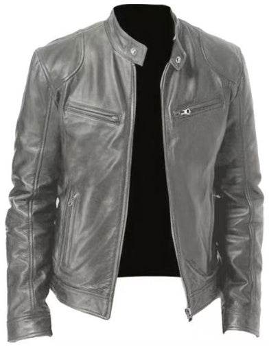 Men’s Fleece-Lined Leather Zipper Coat – Warm, Stylish, & Waterproof - MODISH X