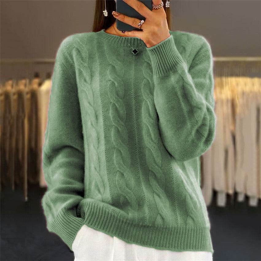 Women’s Cable-Knit Pullover Sweater – Stylish, Retro & Cozy - MODISH X