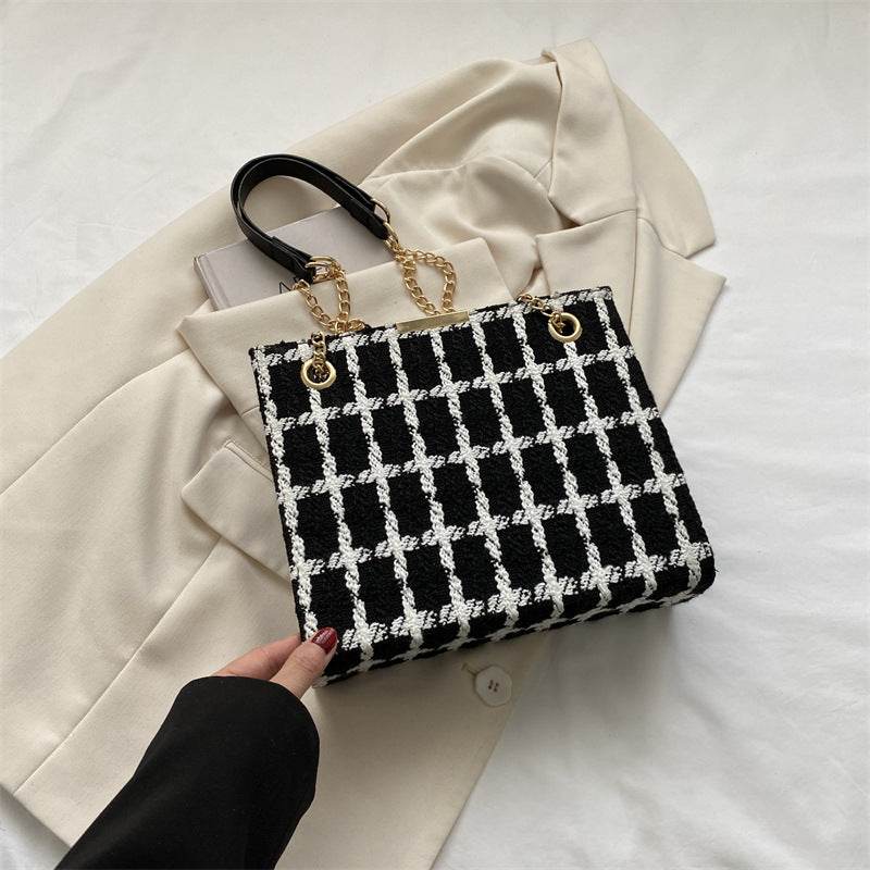 Women's Large Messenger Bag – Canvas Crossbody with Chain Strap - MODISH X