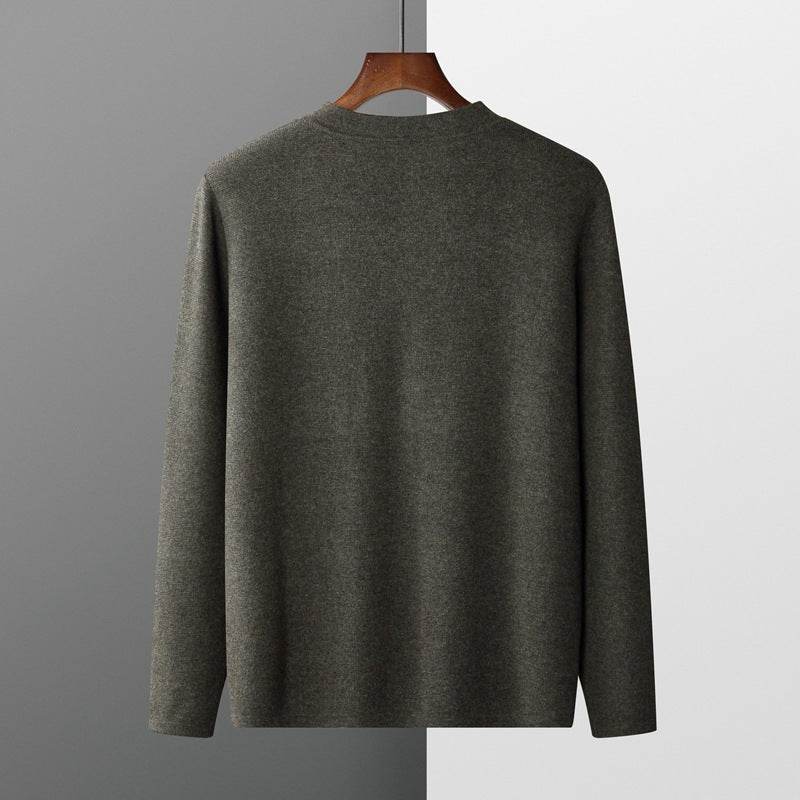 Men’s Wool Cardigan Sweater Black – Stylish Mid-Length Knit for Comfort - MODISH X