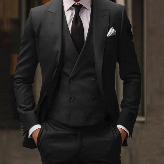 Plus Size Black Suit for Men – Fashionable & Elegant Banquet Dress - MODISH X