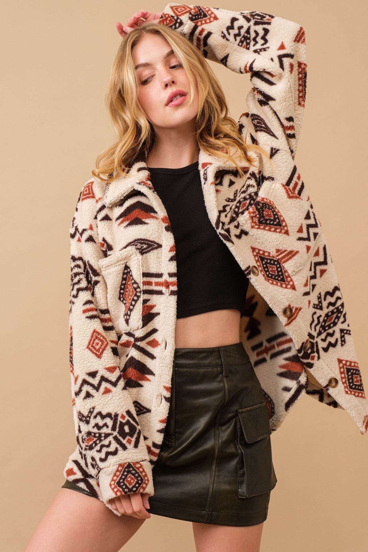 Women's Retro Plush Lapel Long-sleeved Jacket - MODISH X