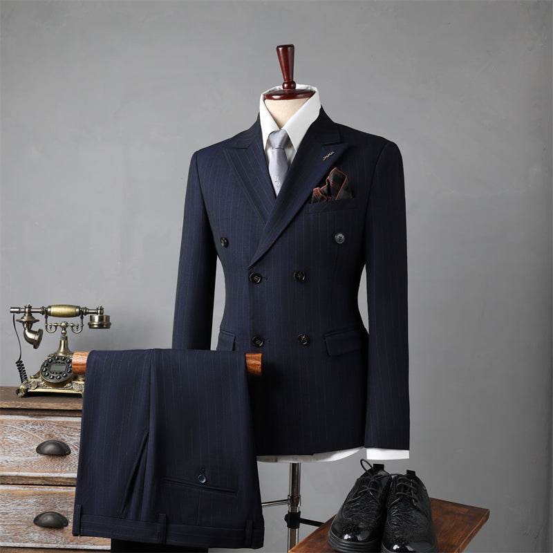 Men’s Double-Breasted Black Suit – Trendsetting & Slim Fit Wedding Suit - MODISH X