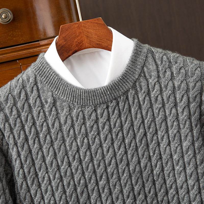 Men's Round Neck Sweater – Loose Thick Cardigan Sweater - MODISH X