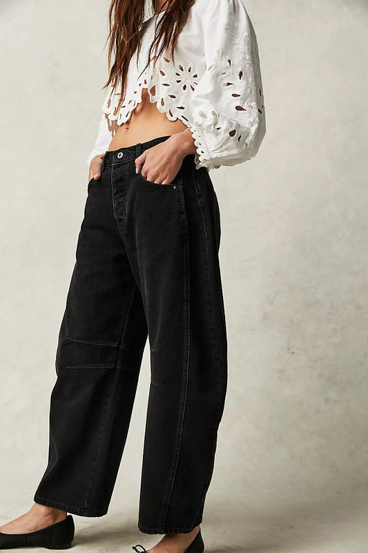 Women’s High-Rise Loose-Fit Denim Trousers – Comfy, Trendy & Effortless